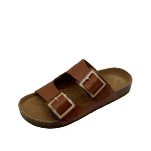 Womens Two Buckles Cork Footbed Ajustable Sandals